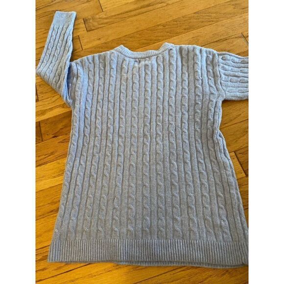 NWT Hippie Rose Women's blue crochet knit crew neck long sleeve sweater sz Small - Picture 6 of 8